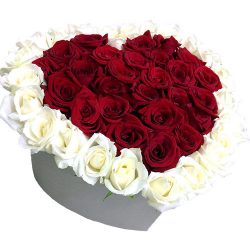Фото товара 51 троянда серце в коробці в Калуші