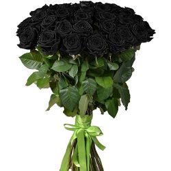 Фото товара 25 чорних троянд (фарбованих) в Калуші