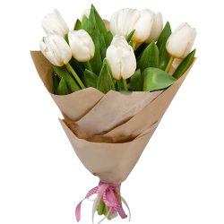 Фото товара 11 білих тюльпанів в Калуші