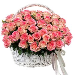 Фото товара 51 троянда "Джумілія" в кошику в Калуші