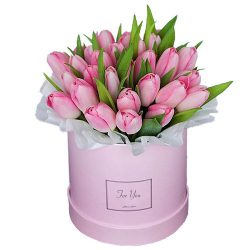 Фото товара 31 ніжно-рожевий тюльпан у коробці в Калуші