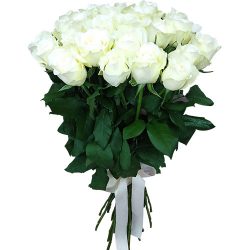 Фото товара 25 білих троянд в Калуші