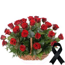 Фото товара 36 червоних троянд у кошику в Калуші