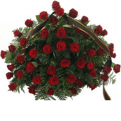 Фото товара 70 червоних троянд у кошику в Калуші