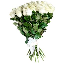 Фото товара 33 білі троянди в Калуші